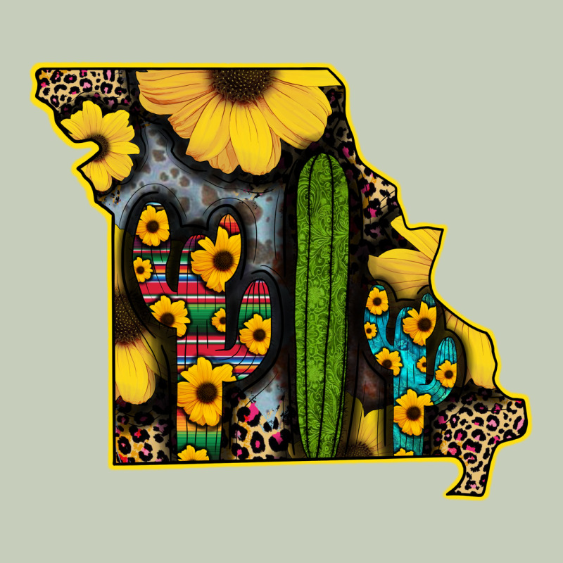 Western Missouri Map Sunflower And Cactus Pattern Ladies Tee by Bettercallsaul | Teevron