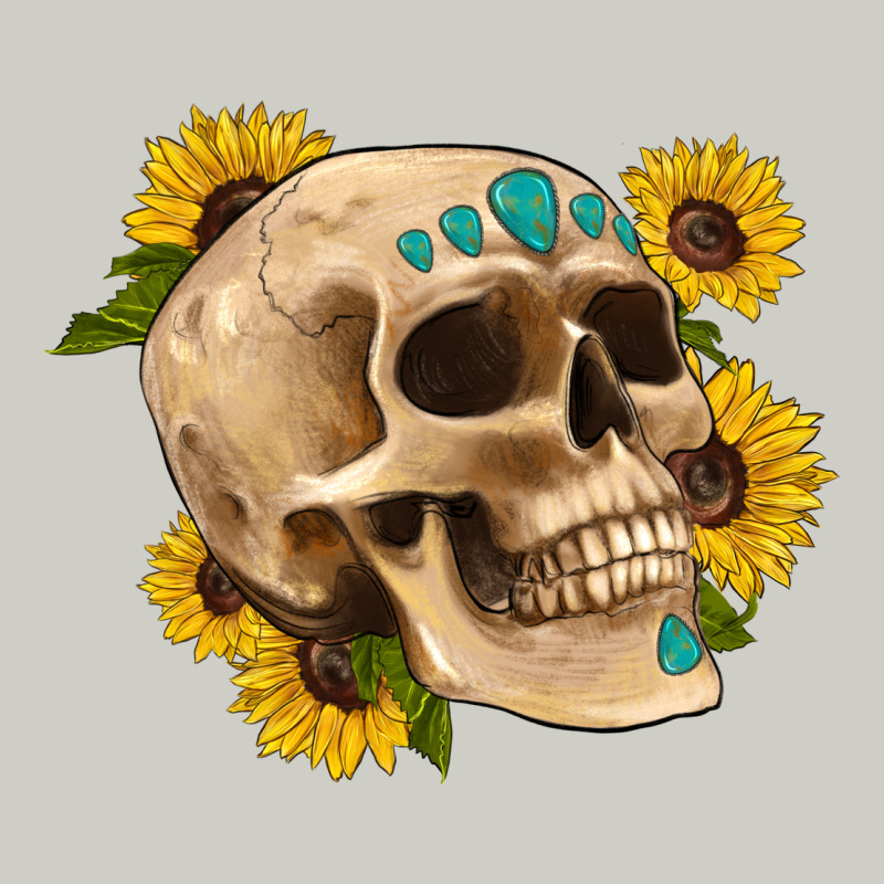 Skull Flowers And Gemstone Heavyweight Hoodie by Artiststas | Teevron