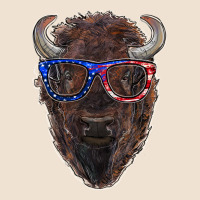 Bison With American Flag Glasses Urban Heavy Tee | Teevron