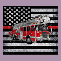 Thin Red Line American Flag Fire Truck Heavyweight Hoodie | Teevron