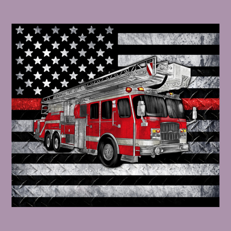 Thin Red Line American Flag Fire Truck Heavyweight Hoodie by Artiststas | Teevron