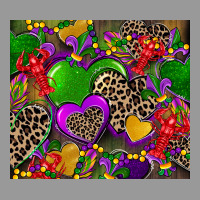 Mardi Gras Hearts Vintage Hoodie | Teevron