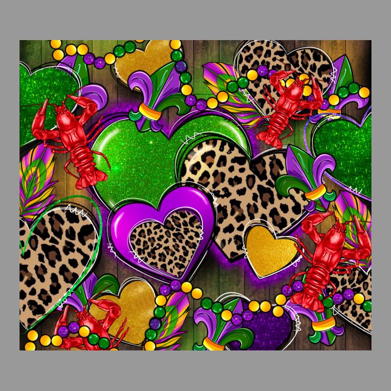 Mardi Gras Hearts Vintage Hoodie by CowGirlArtShop | Teevron