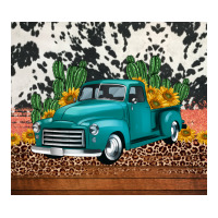 western farm truck cactus and sunflowers | Teevron