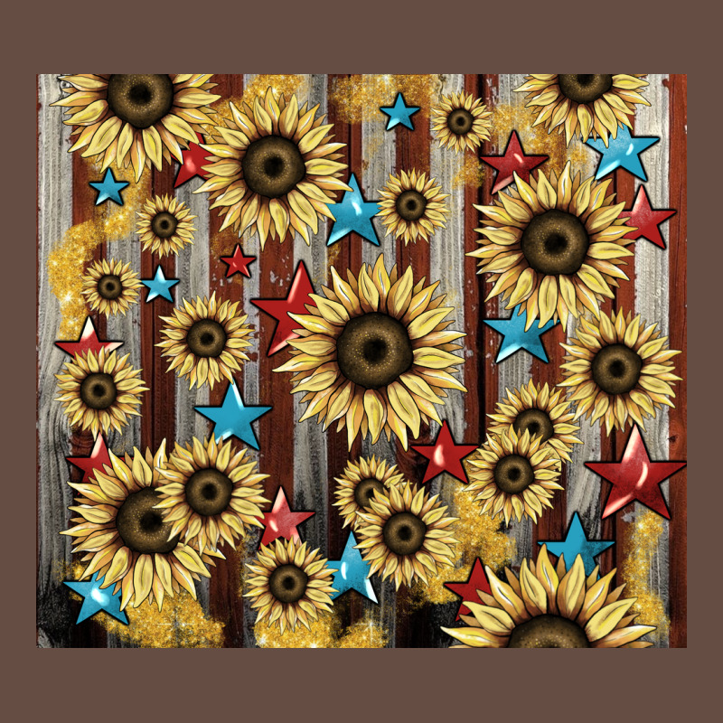 America Flag Sunflower Star Tumbler Long Sleeve Tee by HowdyJamesFarm | Teevron