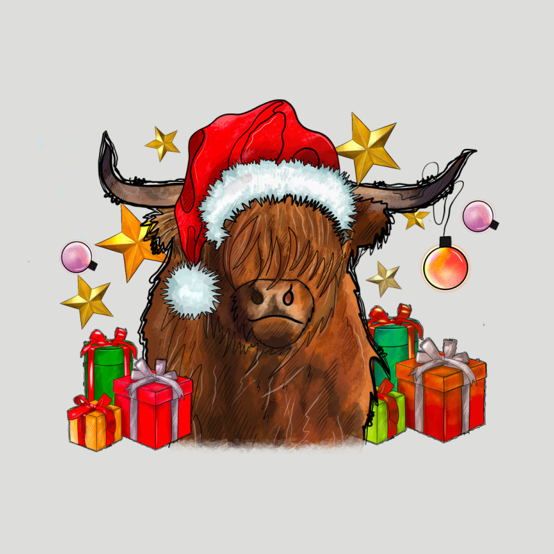 Festive Highland Cow Zipper Hoodie by CowhideDigitalArt | Teevron