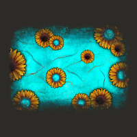 Turquoise Gemstone Sunflower Background Heavy Core Tee | Teevron