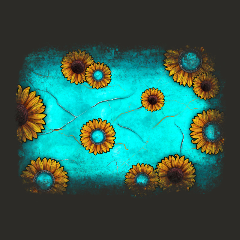 Turquoise Gemstone Sunflower Background Heavy Core Tee by JahusDesignShop | Teevron
