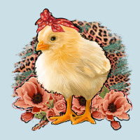 Chick With Flowers Leopard Background Ladies Tee | Teevron