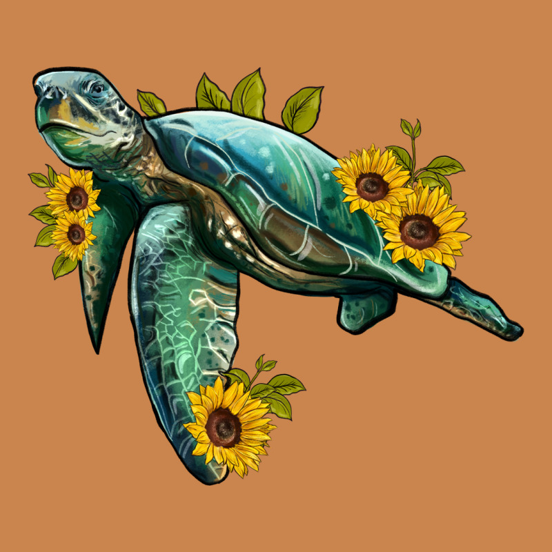 Sea Turtle With Sunflowers Heavyweight Hoodie by Artiststas | Teevron