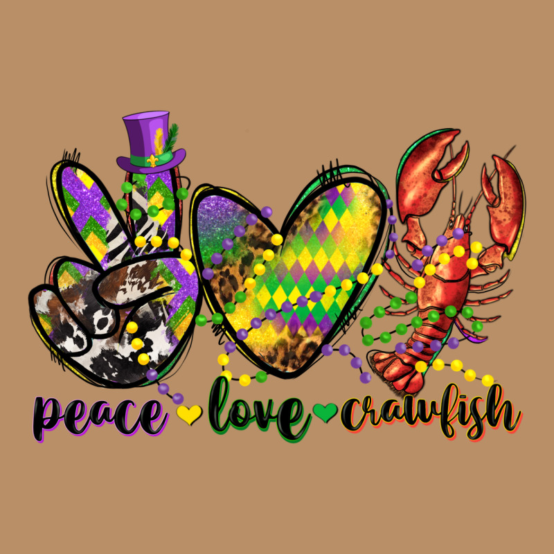 Peace Love Crawfish Mardi Gras Vintage Hoodie by CowGirlArtShop | Teevron