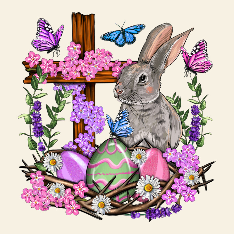 Easter Eggs And Bunny With Cross Easter Day Vintage Tee by HowdyJamesFarm | Teevron