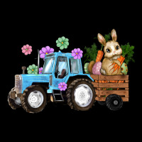 Easter Tracktor Bunny Carrot Flowers  Egg Ladies Tee | Teevron
