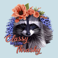 Classy But A Little Thrashy Raccoon With Flowers Ladies Tee | Teevron