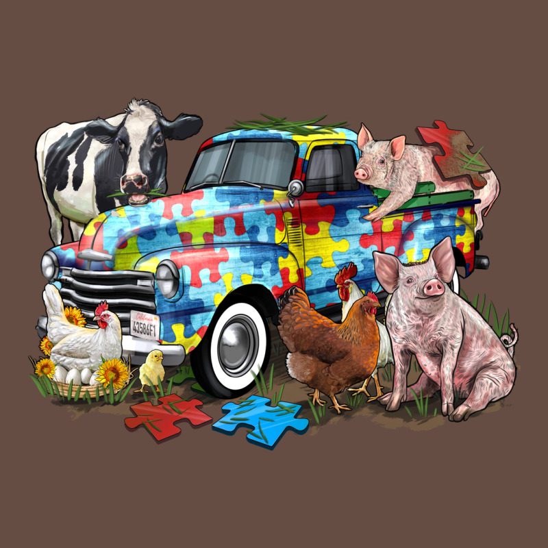 Autism Truck With Farm Animals Long Sleeve Tee by CowGirlArtShop | Teevron