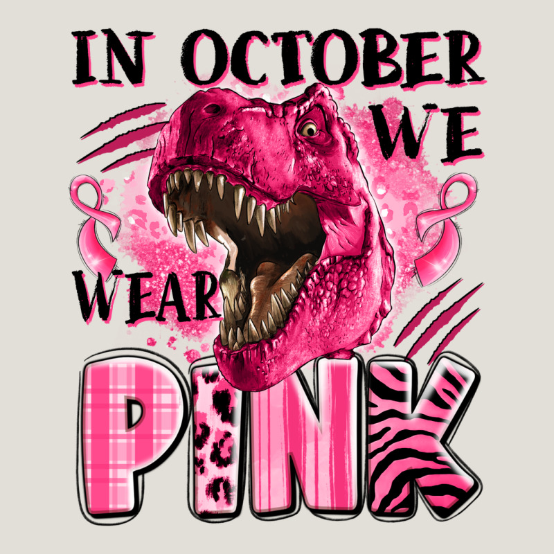 In October We Wear Pink Dinosaur Heavy Core Tee by LillyAllenDesigns | Teevron