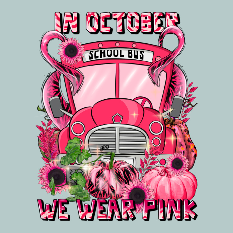 In October We Wear Pink Halloween School Bus Heavy Core Tee by LillyAllenDesigns | Teevron