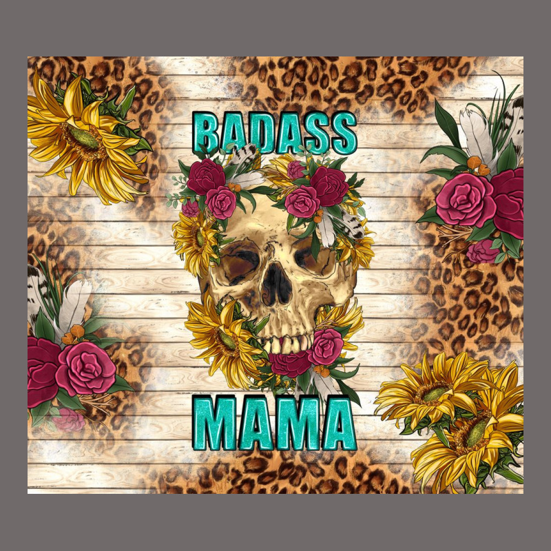 Badass Mama With Flowers Urban Heavy Tee by TumblerDesignByShophia | Teevron