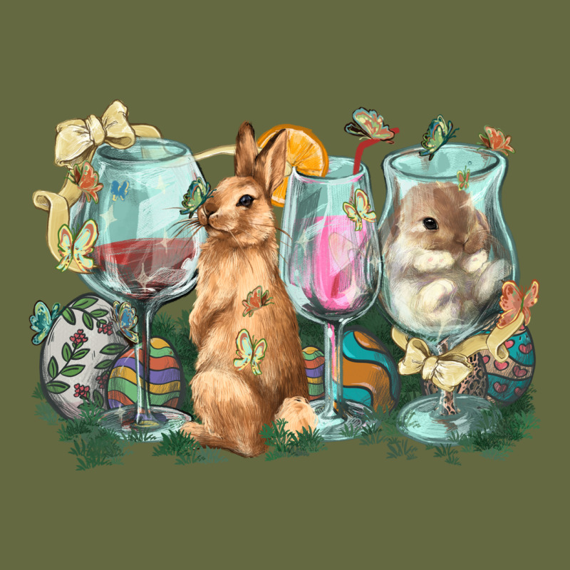 Easter Day Wine Glasses Bunny Long Sleeve Tee by HowdyJamesFarm | Teevron