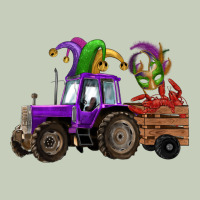 Mardi Gras Mask Crawfish Farm Tractor Ladies Tee | Teevron