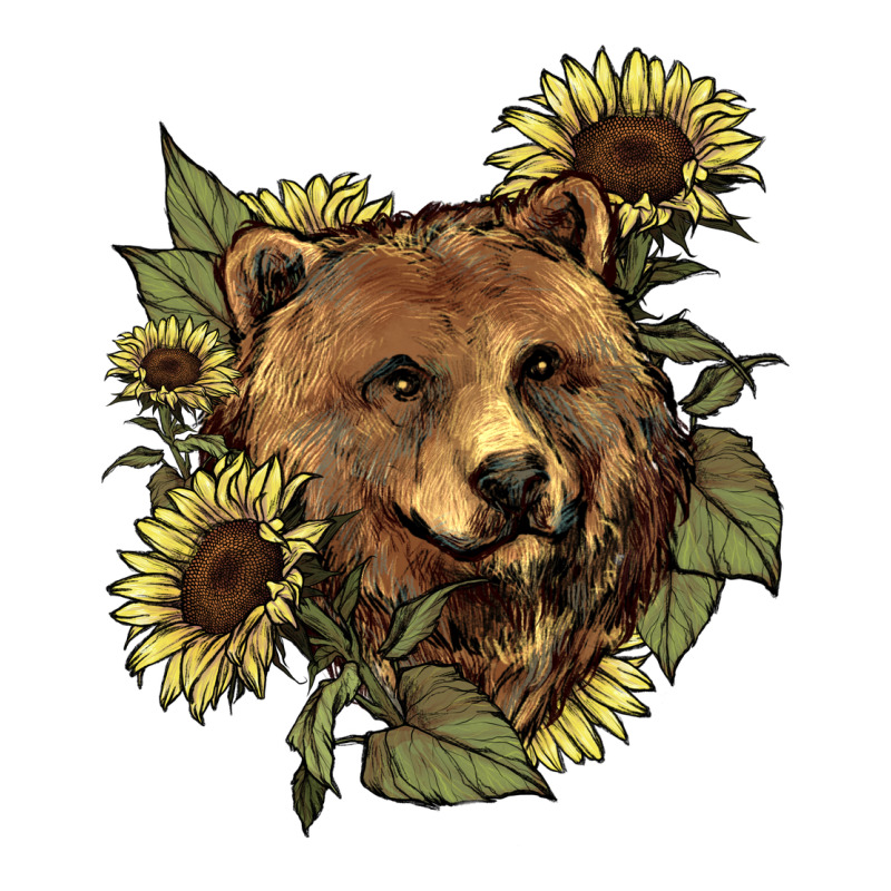 Bear Head Sunflower Urban Heavy Tee by HowdyJamesFarm | Teevron