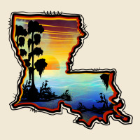 Louisiana  Sunset Map Premium Tee | Teevron
