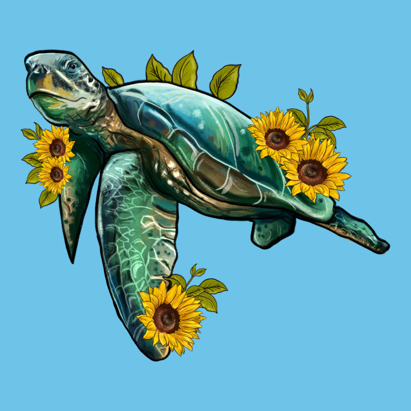 Sea Turtle With Sunflowers Premium Sweatshirt by Artiststas | Teevron