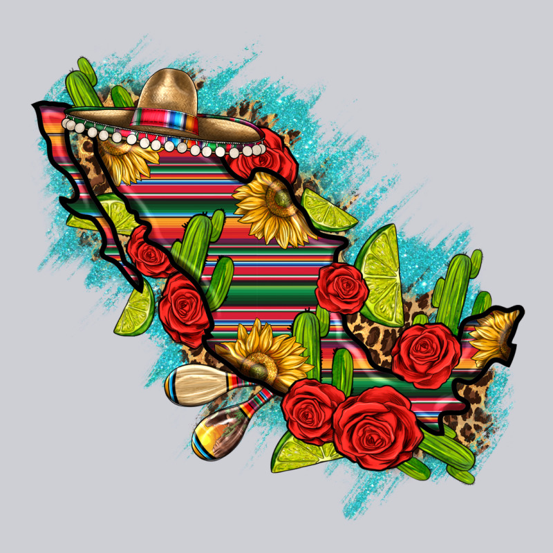 Mexico Map With Leopard And Sunflowers Classic Tee by texasbilliewilder | Teevron