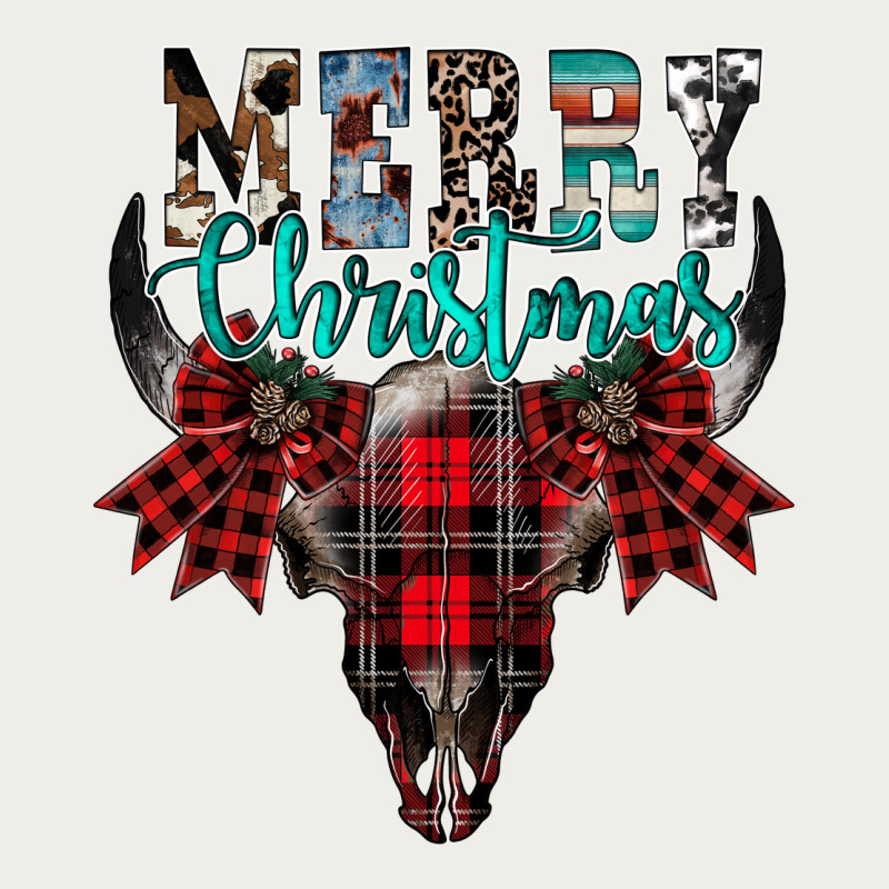 Merry Christmas Bull Skull Zipper Hoodie by CowhideDigitalArt | Teevron
