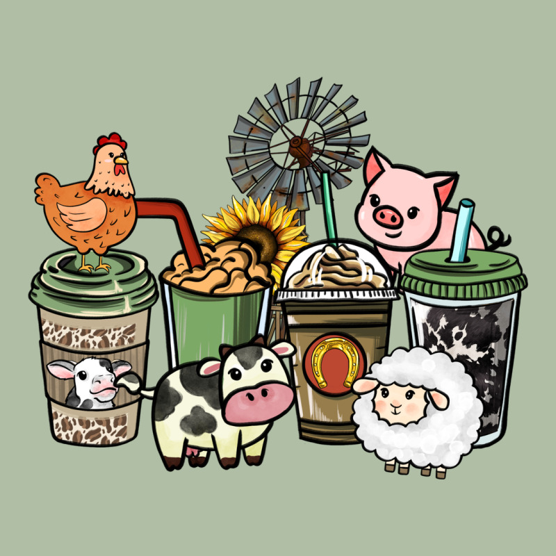 Farm Animal Coffee Cups Urban Heavy Tee by HowdyJamesFarm | Teevron