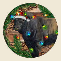Black Angus Bull With Christmas Lights Ladies Tee | Teevron