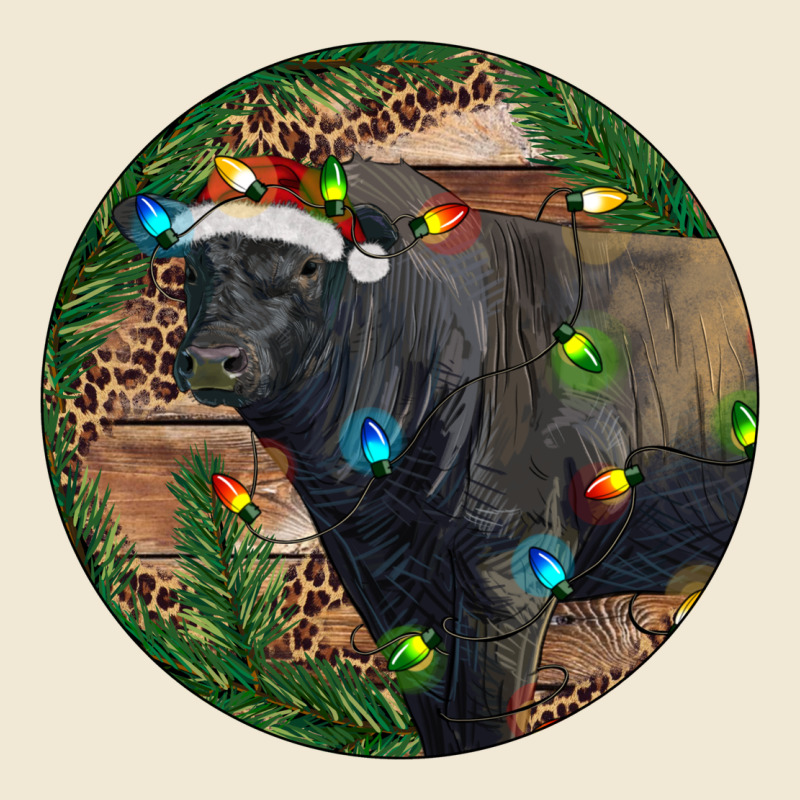 Black Angus Bull With Christmas Lights Ladies Tee by RanaPortraitStore | Teevron