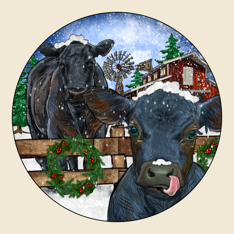 Black Angus Cattle And Calf Christmas Ladies Tee by RanaPortraitStore | Teevron