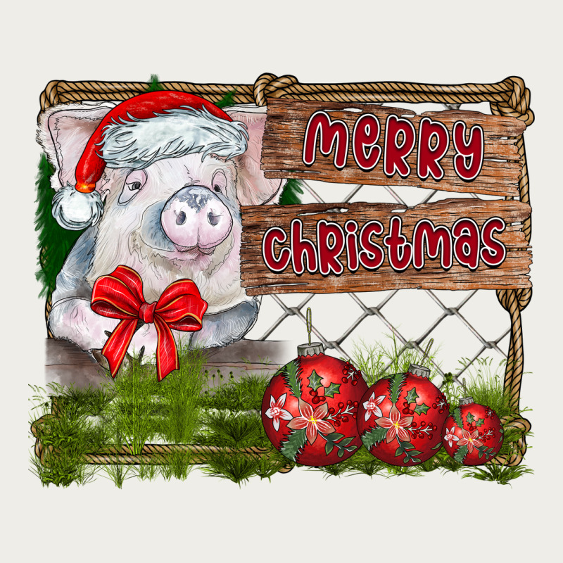 Merry Christmas Pig Zipper Hoodie by CowhideDigitalArt | Teevron