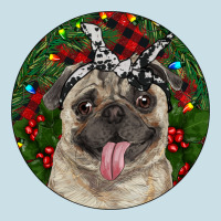 Christmas Pug With Buffalo Plaid Ladies Tee | Teevron