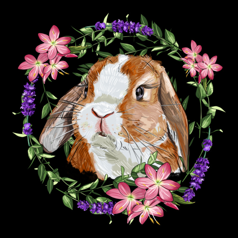 Bunny Face With Floral Wreath Ladies Tee by RanaPortraitStore | Teevron