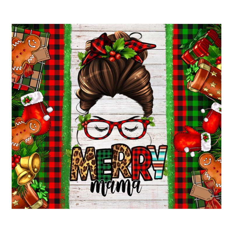 Christmas Merry Mama Messy Bun Premium Tee by Jasminsmagicworld | Teevron