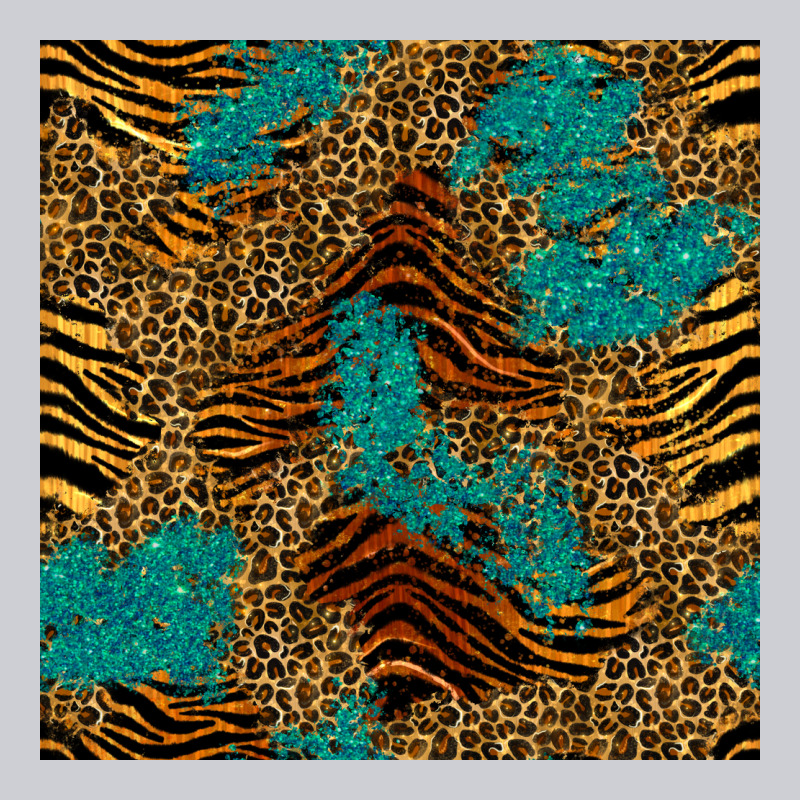Tiger Leopard Turquoise Glitter Seamless Pattern Heavyweight Sweatshirt by BundleAndBundleShop | Teevron