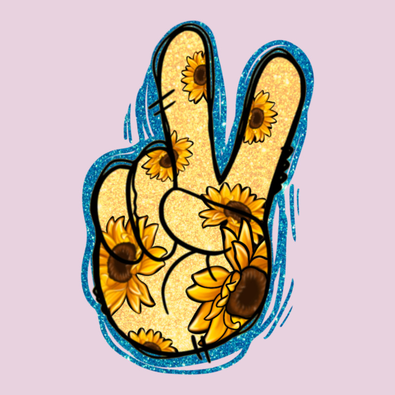 Yellow Glitter Sunflower Peace Sign Ladies Tee by Jasminsmagicworld | Teevron