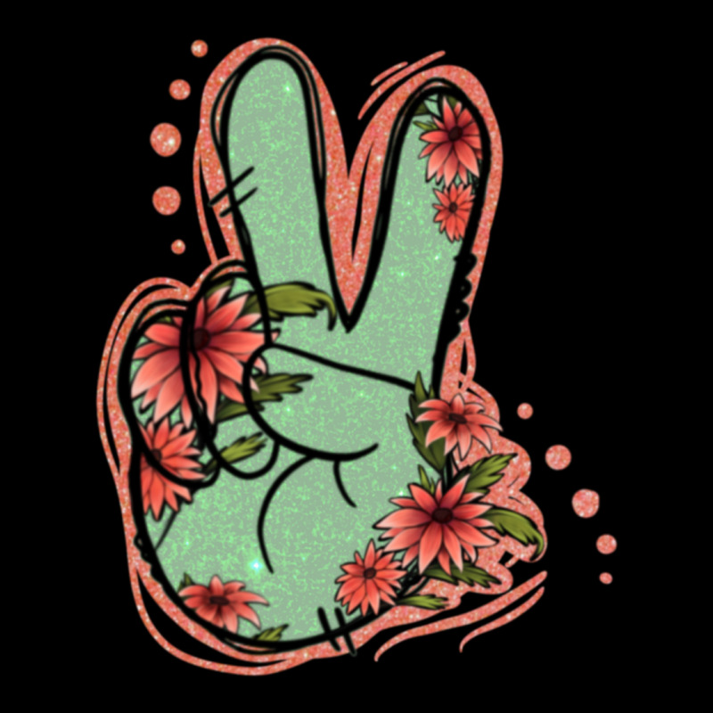Green Glitter Floral Peace Sign Ladies Tee by Jasminsmagicworld | Teevron