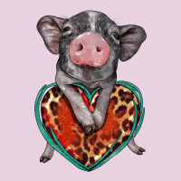 Baby Pig With Leopard Heart Ladies Tee | Teevron