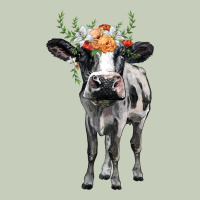 Holstein Cow Floral Wreath Ladies Tee | Teevron