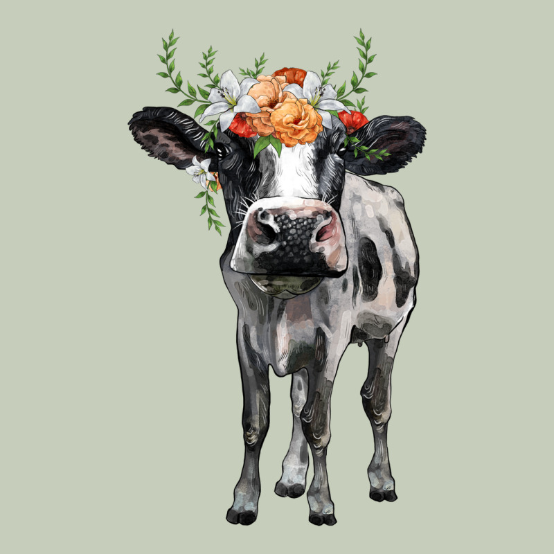 Holstein Cow Floral Wreath Ladies Tee by BarkalooDesign | Teevron