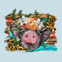 Baby Pig With Floral And Western Background Ladies Tee | Teevron