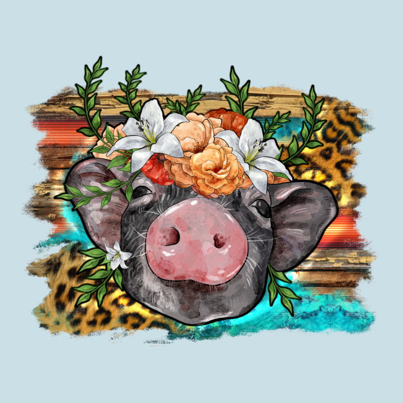 Baby Pig With Floral And Western Background Ladies Tee by BarkalooDesign | Teevron