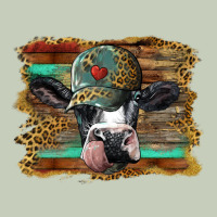 Holstein Cow With Cap And Leopard Background Ladies Tee | Teevron