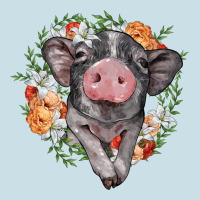 Baby Pig Floral Wreath Ladies Tee | Teevron