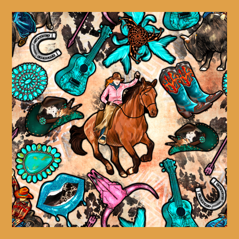 Western Cowgirl Seamless Pattern Premium Hoodie by BundleAndBundleShop | Teevron