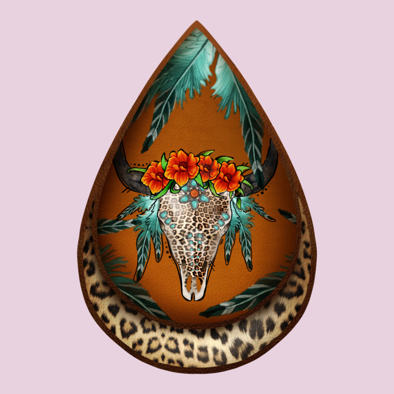 Leopard Bullskull Teardrop Earrings Ladies Tee by Jasminsmagicworld | Teevron
