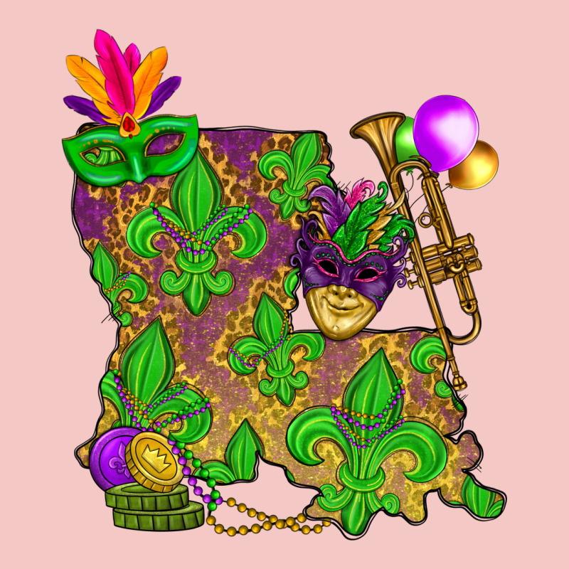 Louisiana Map Mardi Gras Urban Heavy Tee by HowdyJamesFarm | Teevron
